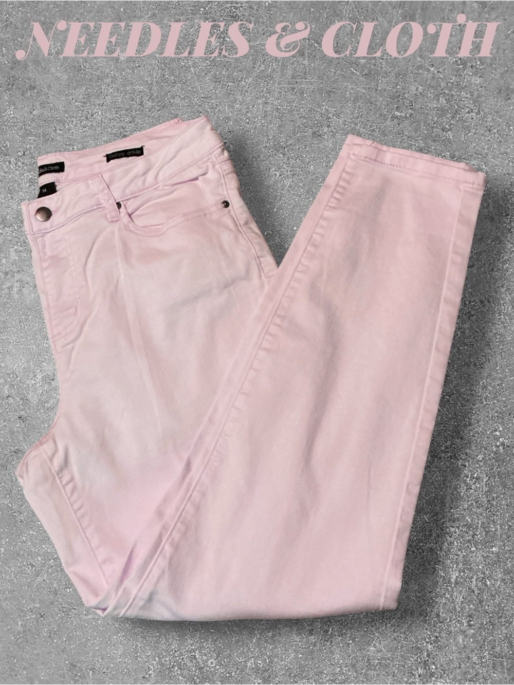 🌺Needles & Cloth High-Rise Skinny Ankle Pastel Pink Jeans
